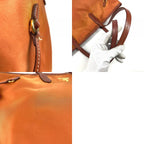 Prada Shoulder Bag Triangle Logo Leather Nylon Orange — view 9