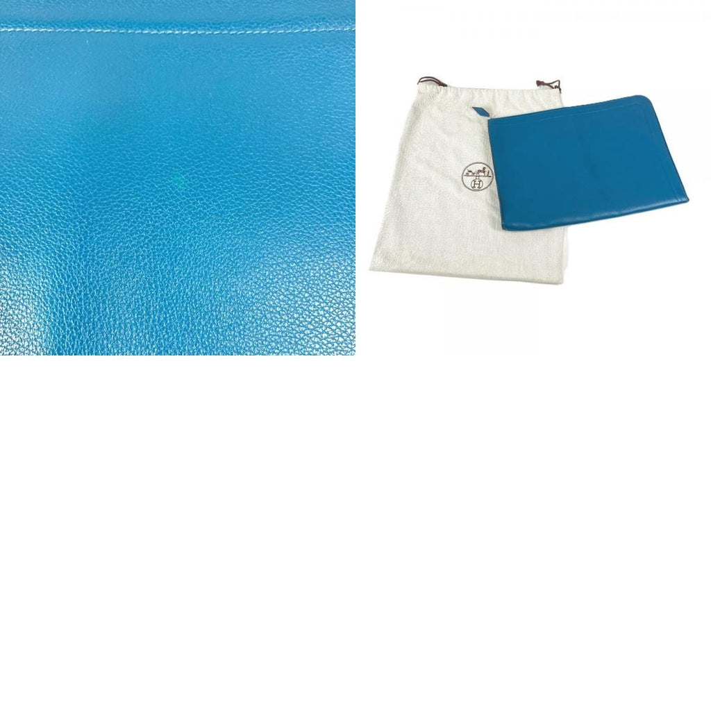 Hermes Clutch Zip Computer Ever Color Blue Degaris — view 9