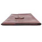 Hermes Clutch Leather Wine Red — view 4