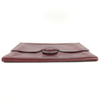 Hermes Clutch Leather Wine Red — view 6