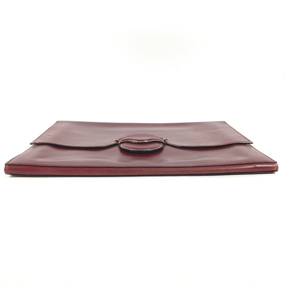 Hermes Clutch Leather Wine Red — view 6