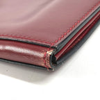 Hermes Clutch Leather Wine Red — view 2