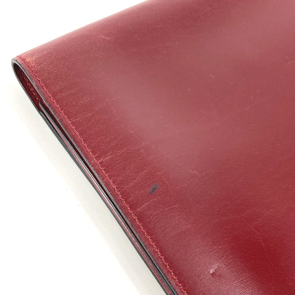 Hermes Clutch Leather Wine Red — view 5