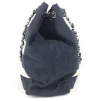 Chanel Shoulder Bag Border Nylon Canvas Black — view 4