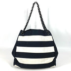 Chanel Shoulder Bag Border Nylon Canvas Black — view 2