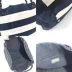 Chanel Shoulder Bag Border Nylon Canvas Black — view 8
