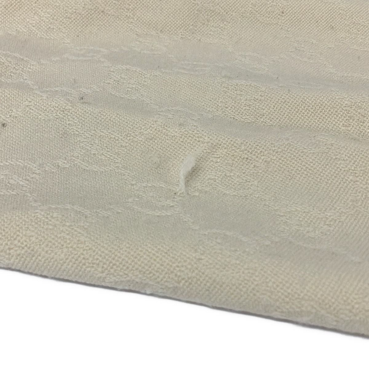 Gucci Scarf Ivory Fringe GG Pattern Wool — view 5