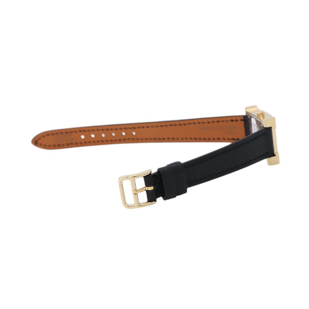 Hermes Watch Mini Epsom Black Silver Opaline Dial — view 2