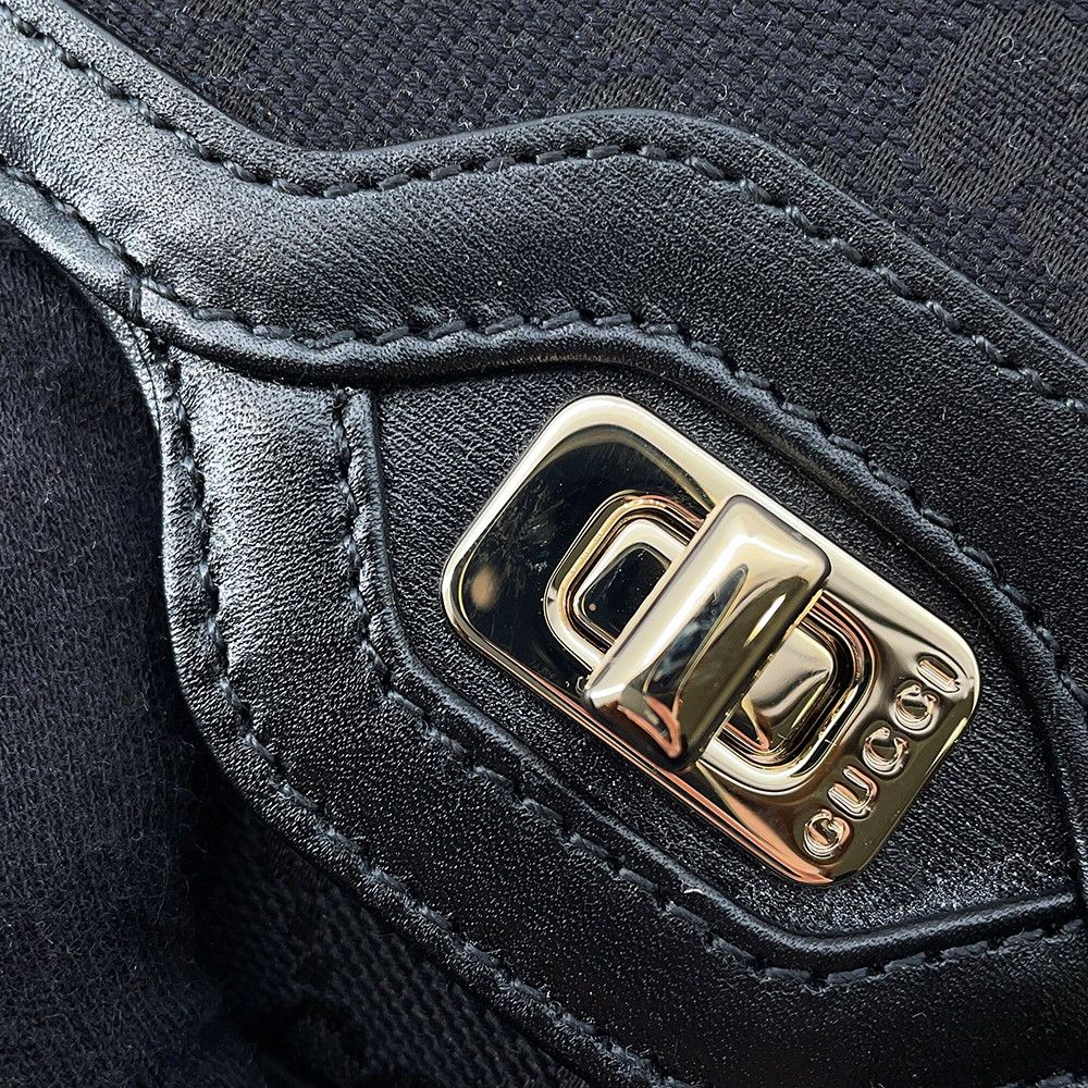 Gucci Shoulder Bag le Che GG Canvas Leather Black — view 9