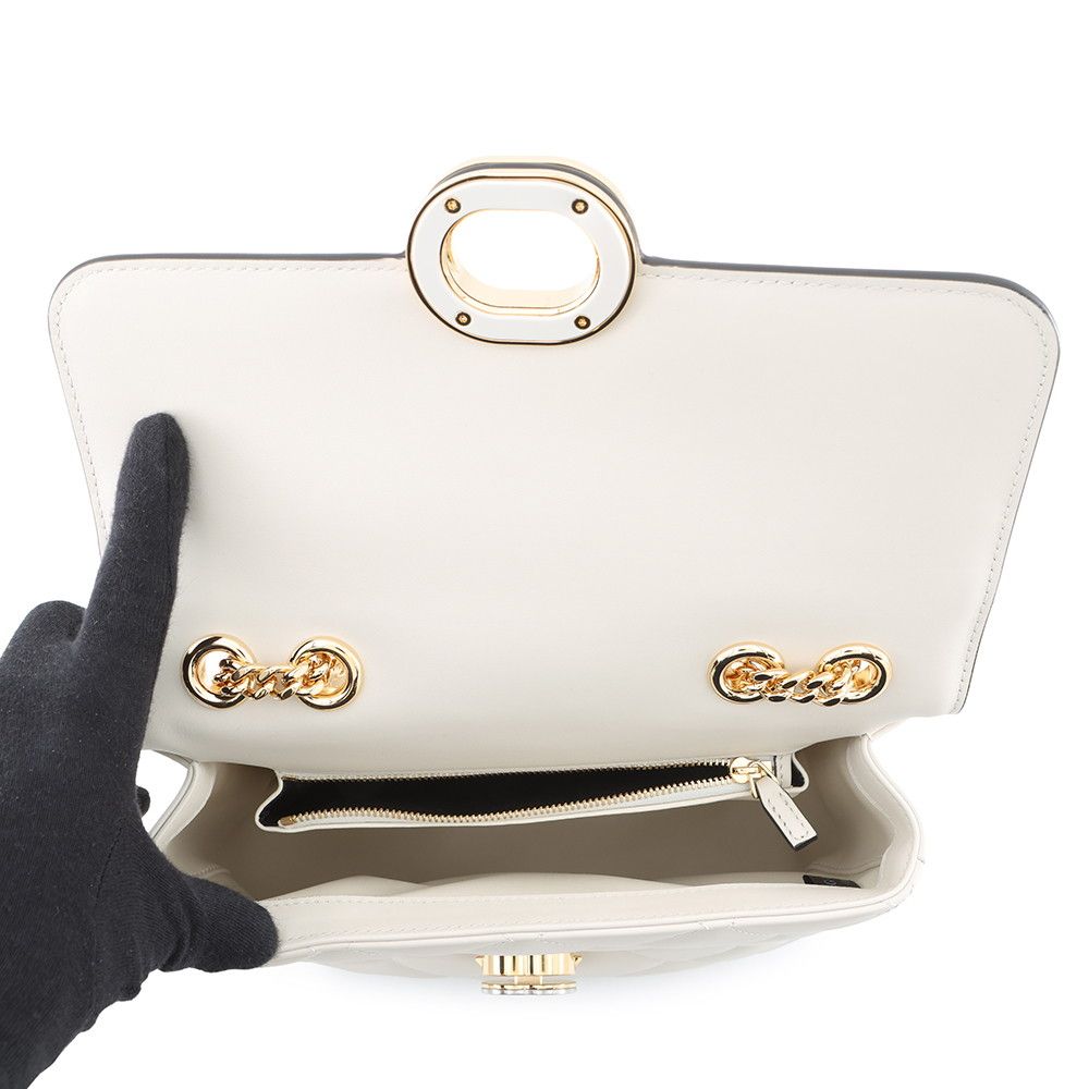 Gucci Shoulder Bag Deco Chain Bag Leather 2-Way White — view 6