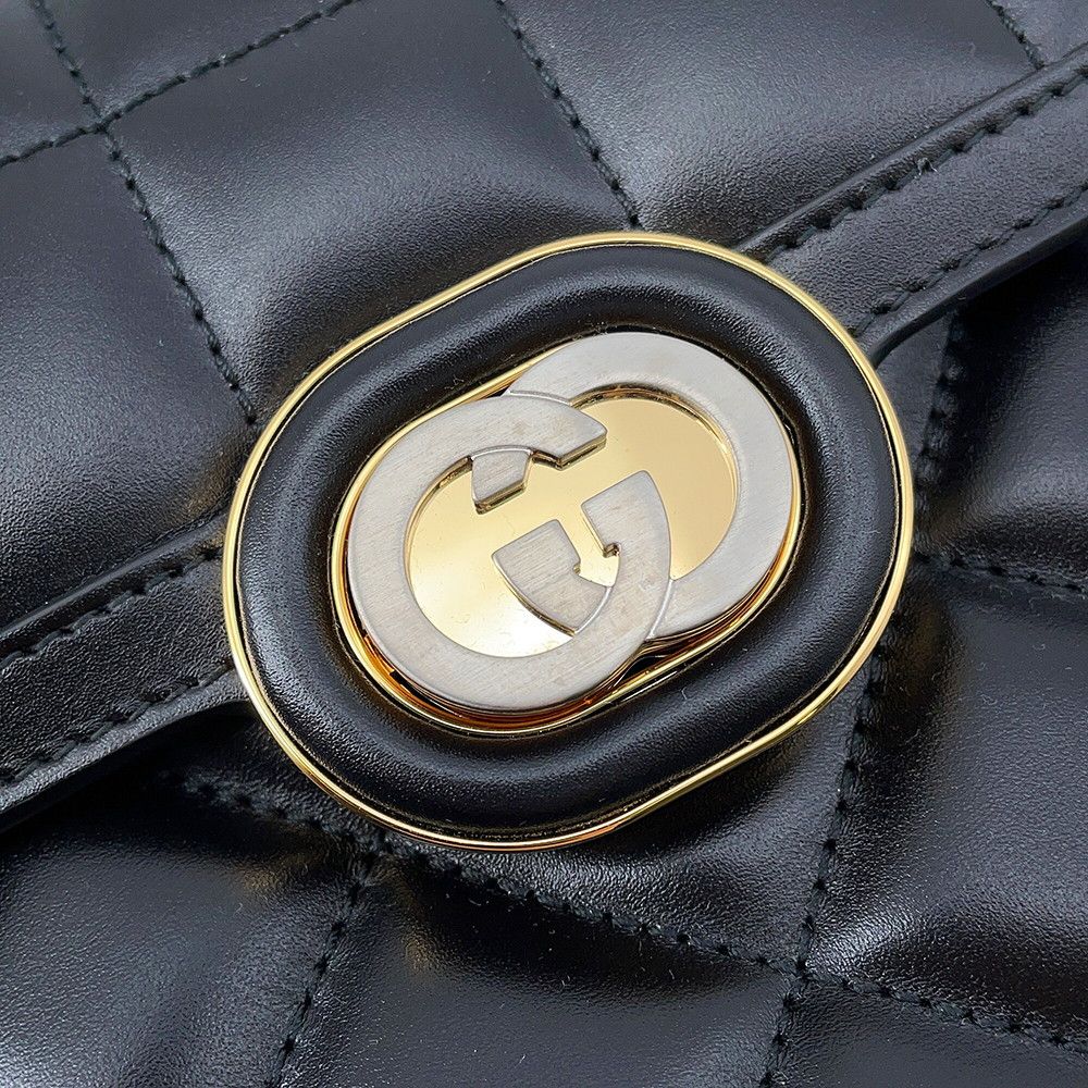 Gucci Shoulder Bag Deco Mini Chain Bag Leather 2-Way Black — view 8