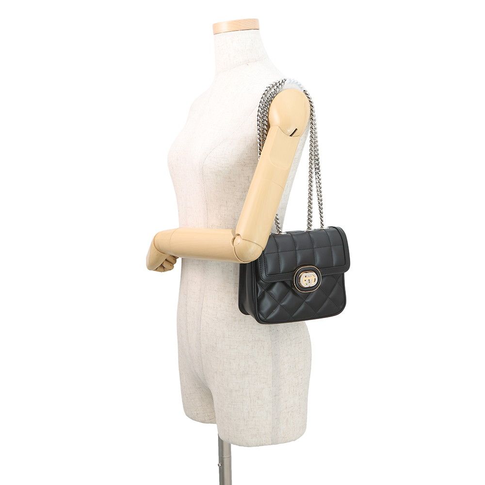 Gucci Shoulder Bag Deco Mini Chain Bag Leather 2-Way Black — view 4