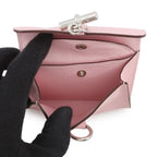Hermes Coin Case Glenan Compact Wallet Rose Sakura Silver Swift — view 6