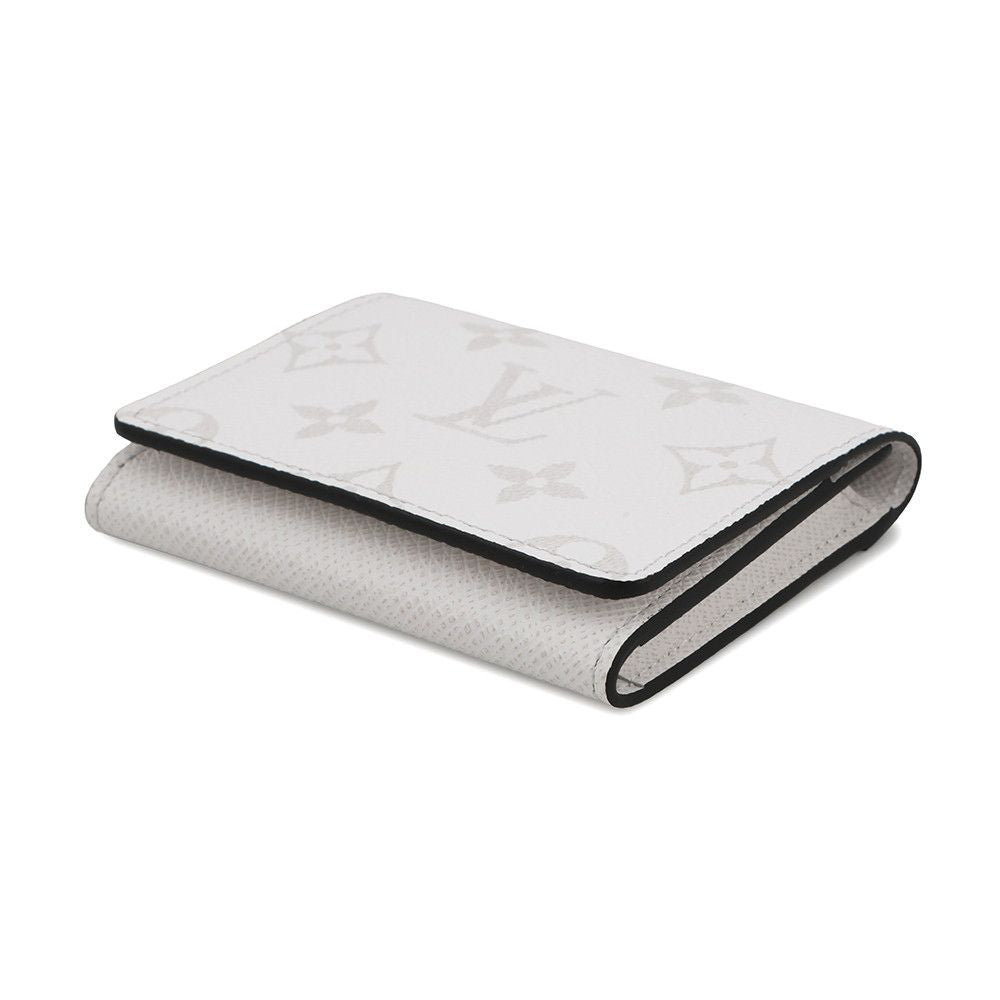 Louis Vuitton Card Case Monogram Taigarama Amberop Business Holder White — view 2