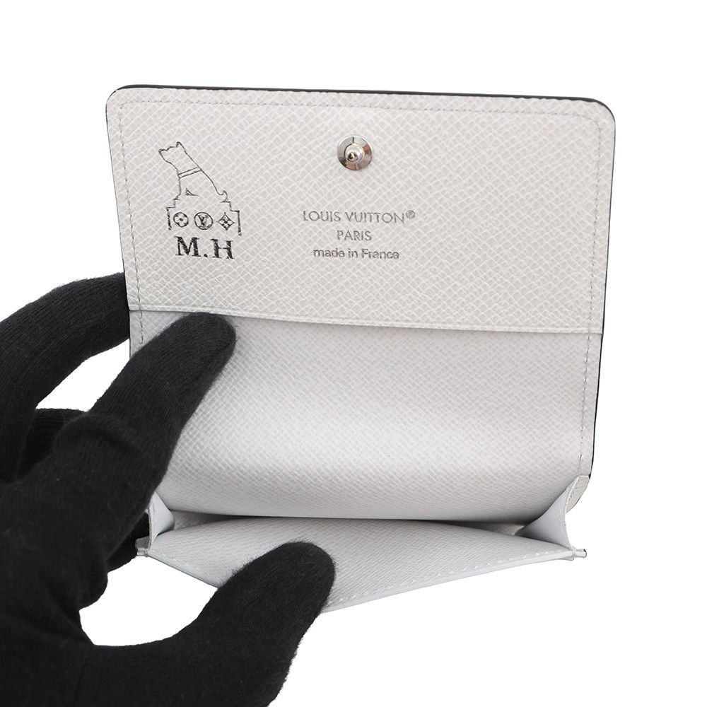 Louis Vuitton Card Case Monogram Taigarama Amberop Business Holder White — view 5