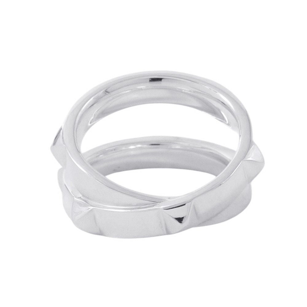 Hermes Ring Cl De-h Double Round Silver 51 — view 4