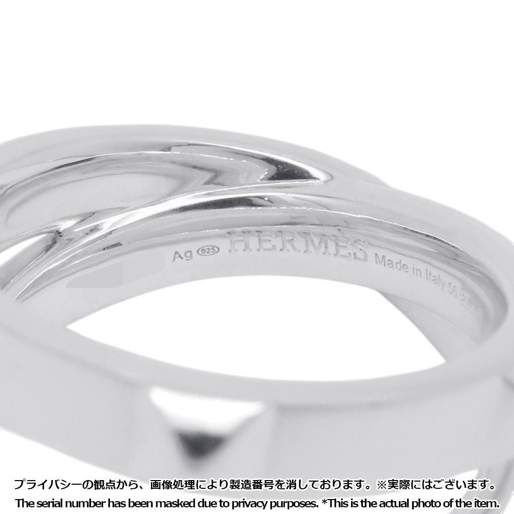 Hermes Ring Cl De-h Double Round Silver 51 — view 7