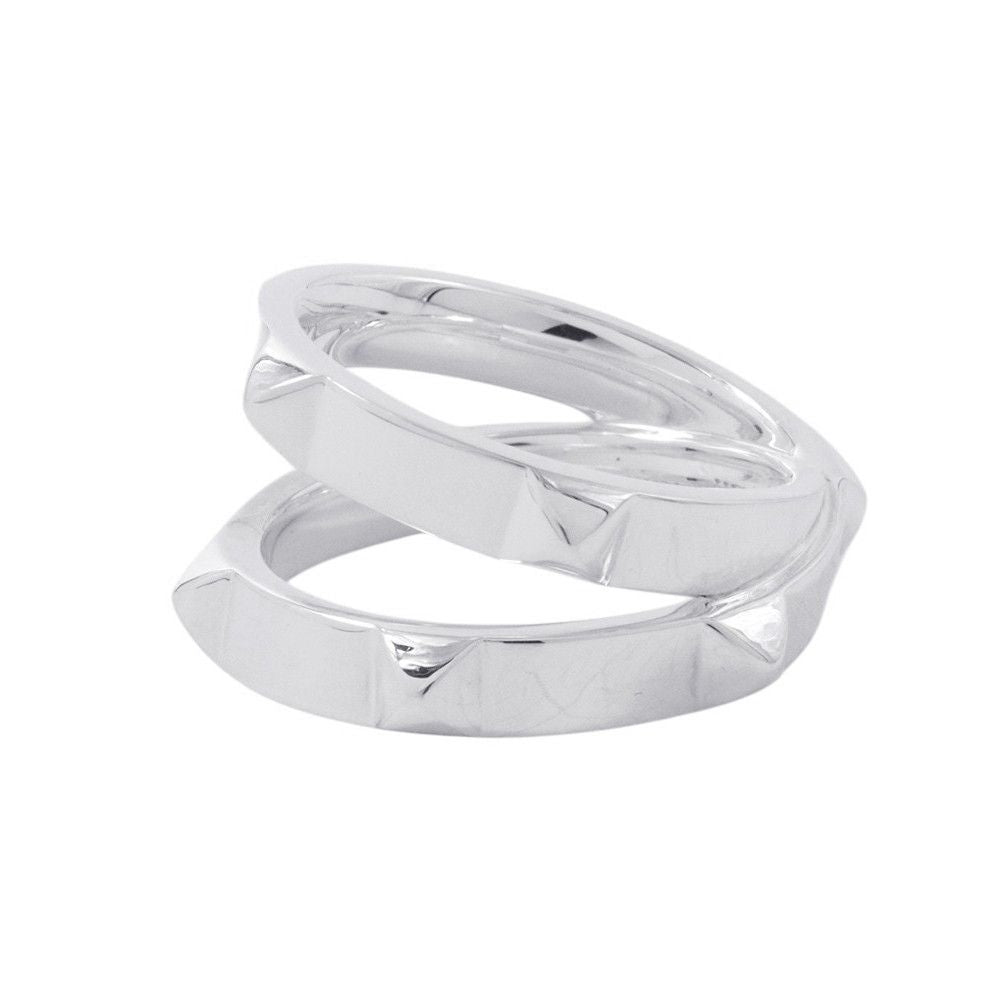 Hermes Ring Cl De-h Double Round Silver 51 — view 2