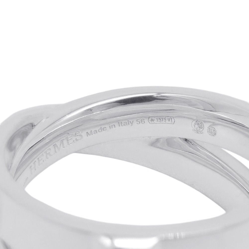 Hermes Ring Cl De-h Double Round Silver 51 — view 8