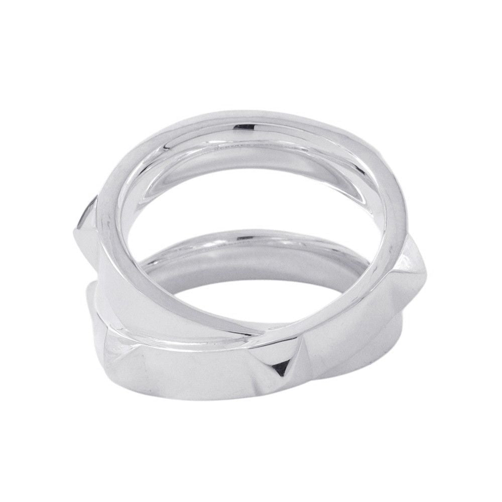 Hermes Ring Cl De-h Double Round Silver 51 — view 4