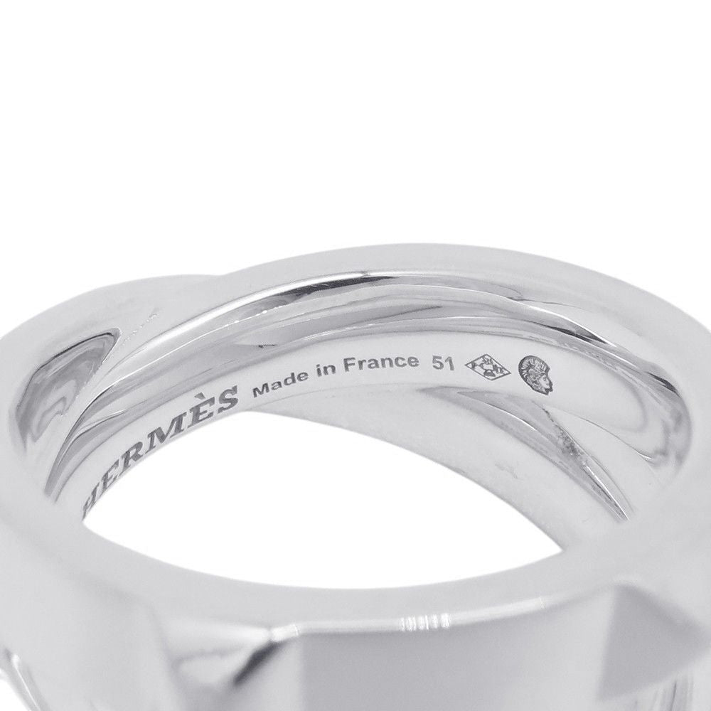 Hermes Ring Cl De-h Double Round Silver 51 — view 9
