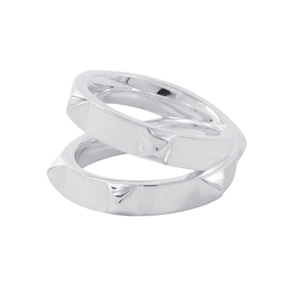 Hermes Ring Cl De-h Double Round Silver 51 — view 2