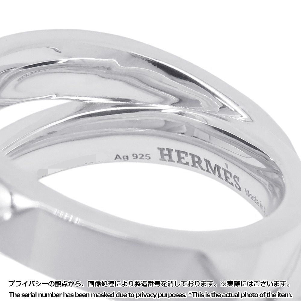 Hermes Ring Cl De-h Double Round Silver 51 — view 8