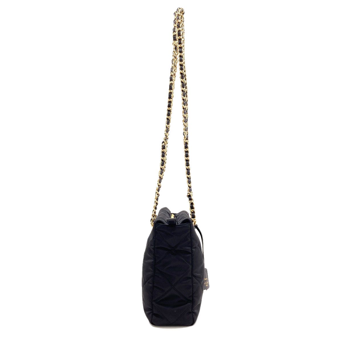 Prada Logo Chain Shoulder Bag Nylon — view 3