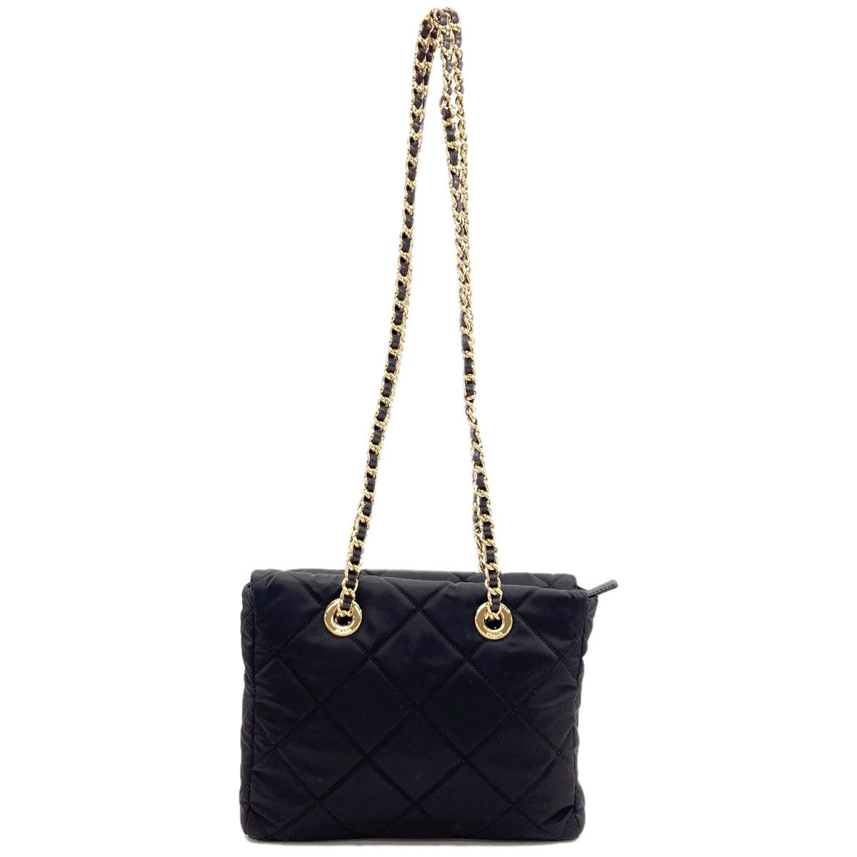 Prada Logo Chain Shoulder Bag Nylon — view 2