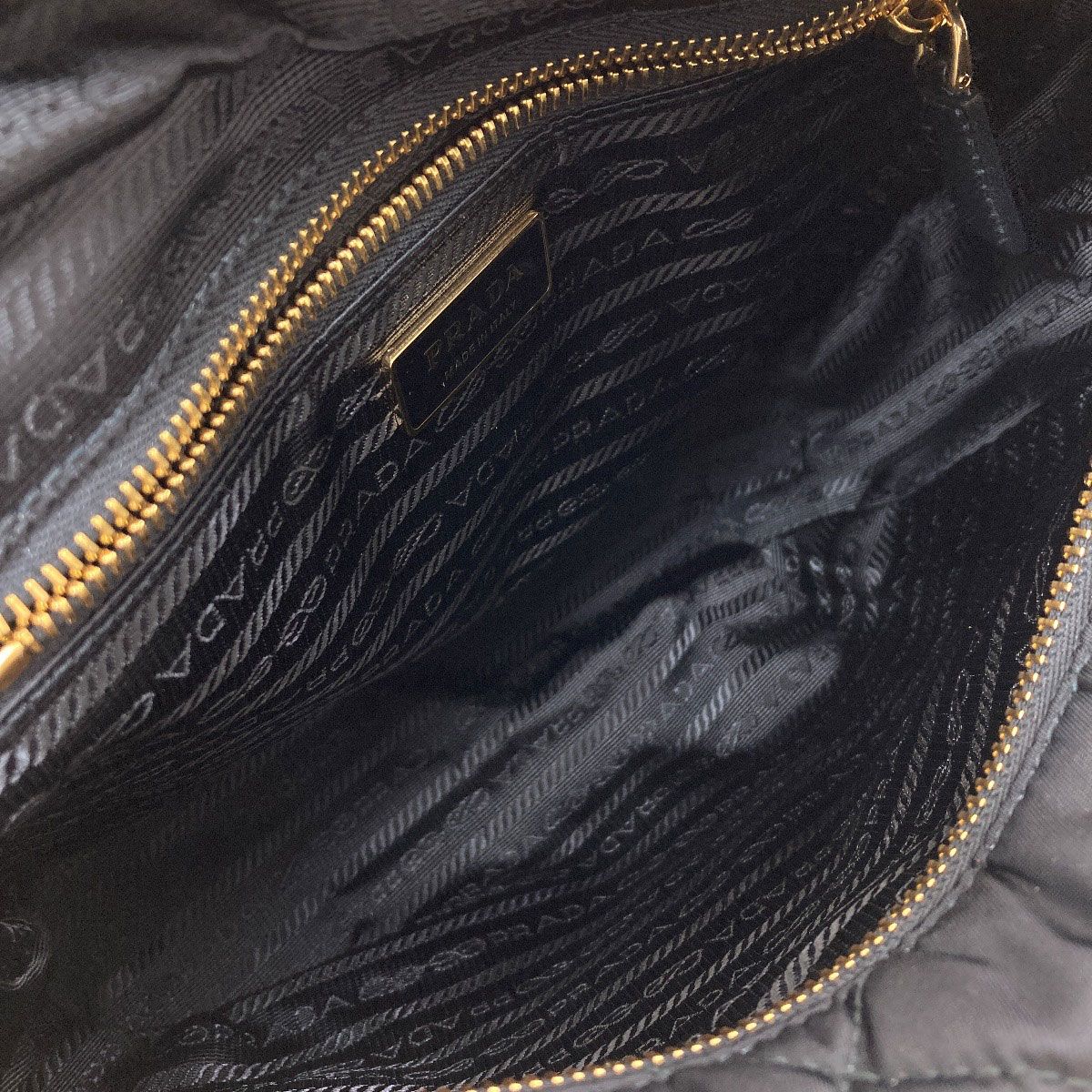 Prada Logo Chain Shoulder Bag Nylon — view 5