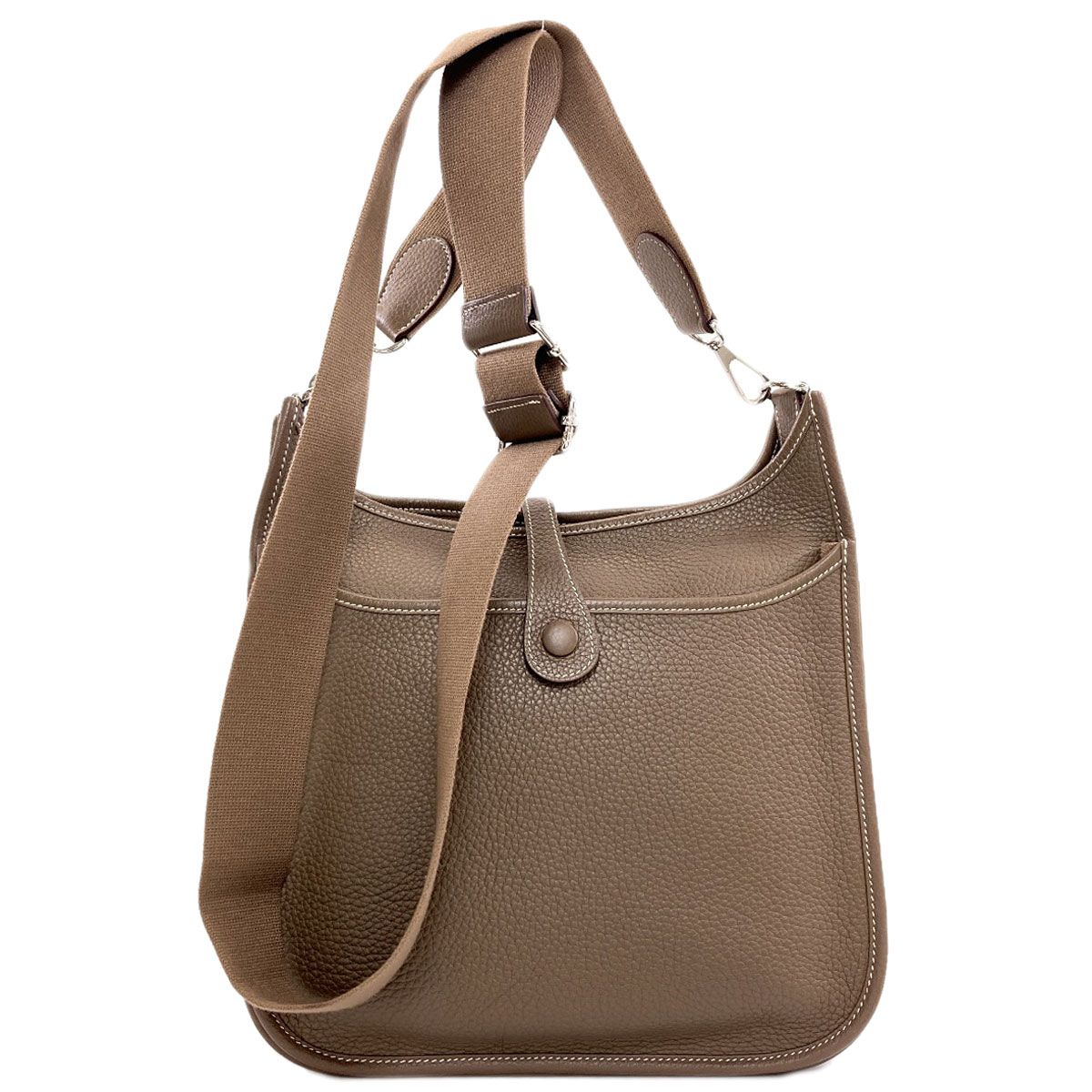 Hermes Evelyne 3 PM Etoupe Silver Shoulder Bag Taurillon — view 2