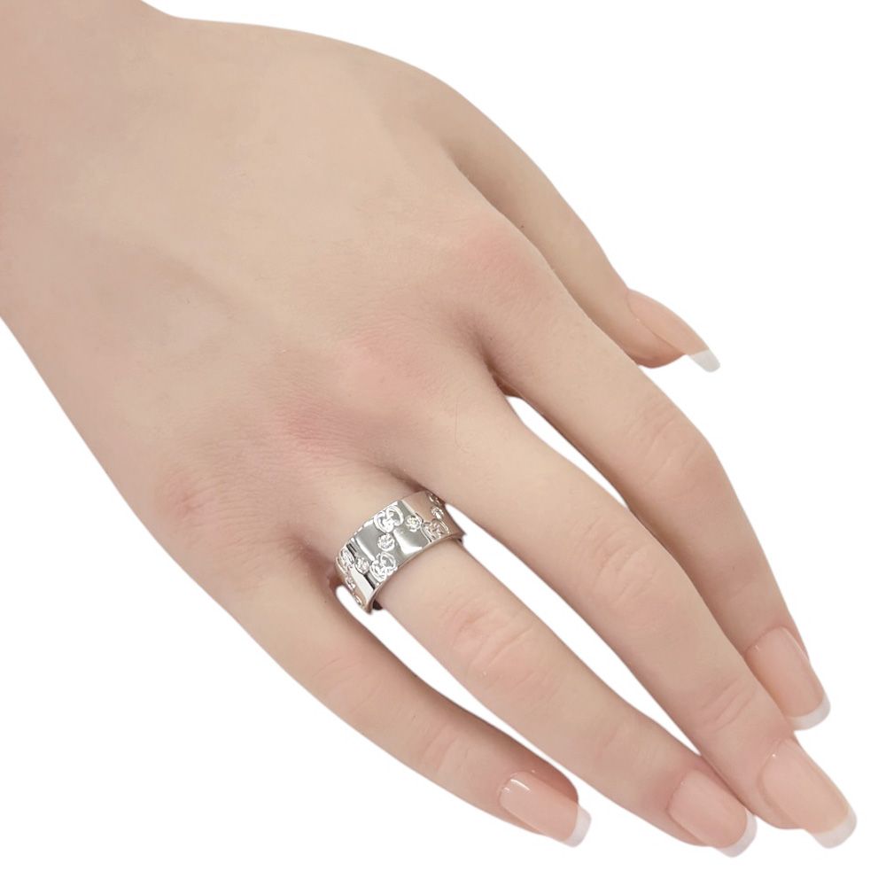 Gucci Icon Wide Ring 18k Gold 18k White Diamond — view 2