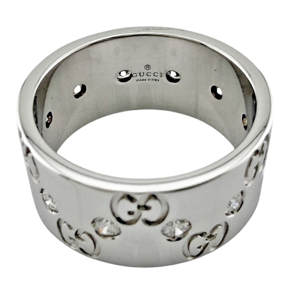 Gucci Icon Wide Ring 18k Gold 18k White Diamond — view 6