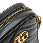 Gucci GG Marmont Chain Mini Shoulder Bag Black Leather — view 8