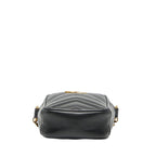 Gucci GG Marmont Chain Mini Shoulder Bag Black Leather — view 3