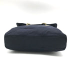 Prada Nylon Tessuto Triangle Logo Quilted Chain Tote Navy — view 3