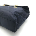 Prada Nylon Tessuto Triangle Logo Quilted Chain Tote Navy — view 5