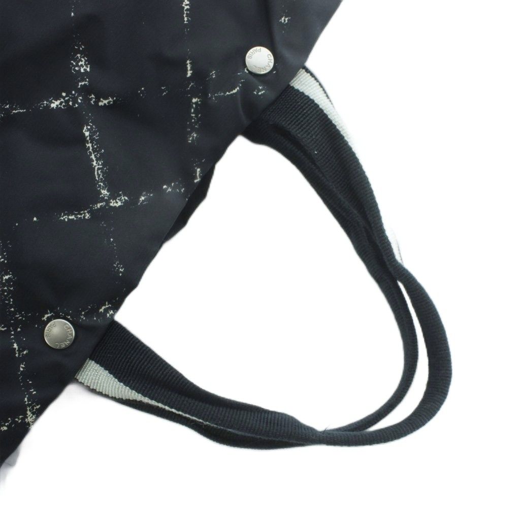 Chanel Travel Line Tote Nylon Black Plaid Pattern RI — view 5