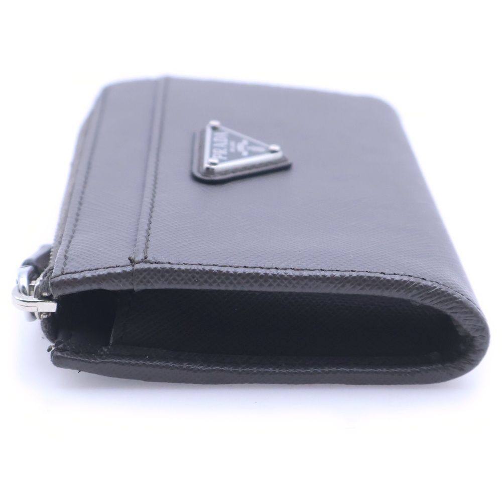 Prada Saffiano Leather Key Card Case Pouch Gray — view 3