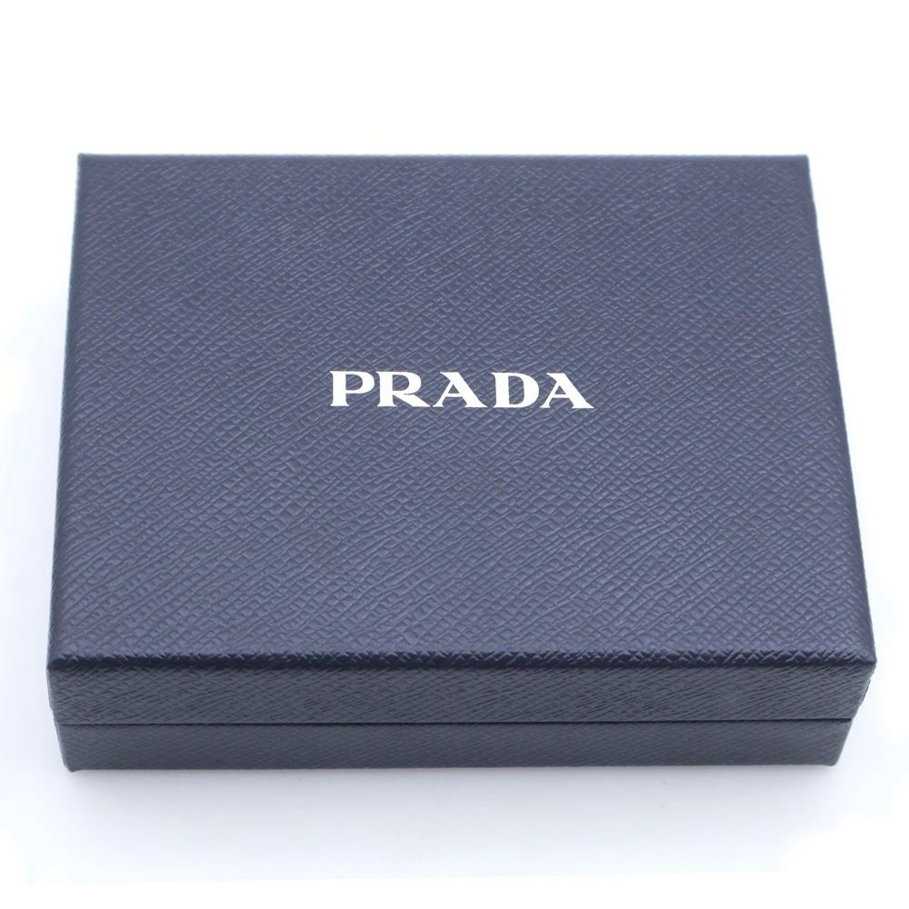 Prada Saffiano Leather Key Card Case Pouch Gray — view 6