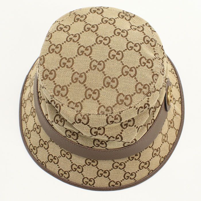 Gucci Fedora Hat GG Canvas Hat Cotton — view 5
