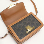 Celine Triomphe Canvas Crossbody Shoulder Bag Calf — view 8