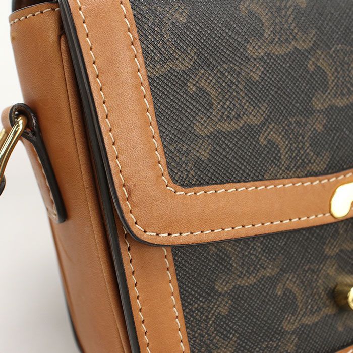 Celine Triomphe Canvas Crossbody Shoulder Bag Calf — view 7