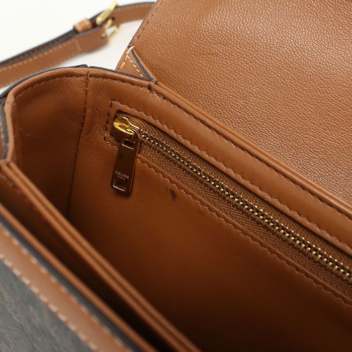 Celine Triomphe Canvas Crossbody Shoulder Bag Calf — view 4