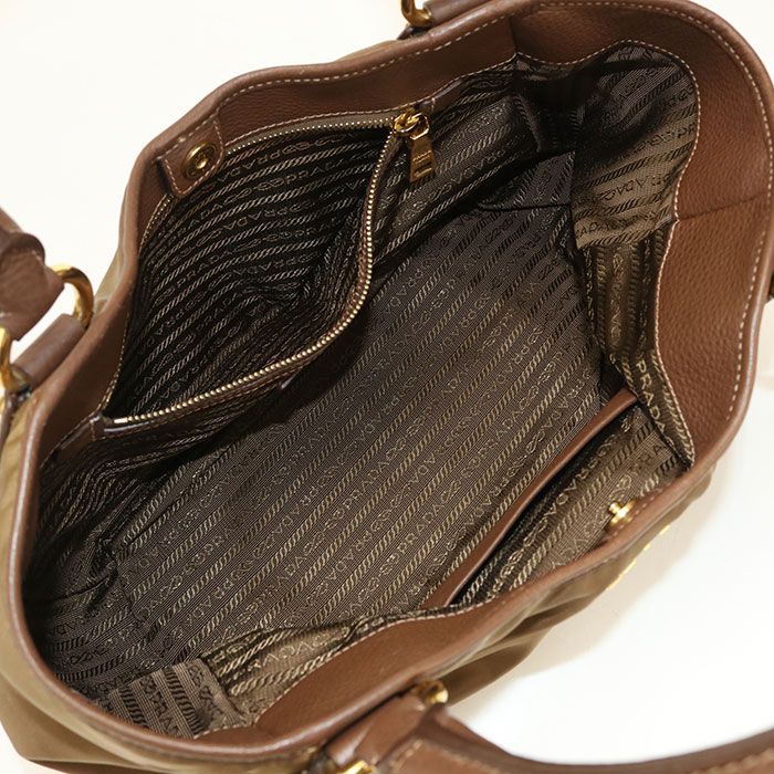 Prada Tote Nylon Totes Brown — view 3
