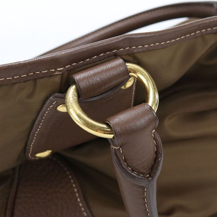 Prada Tote Nylon Totes Brown — view 5