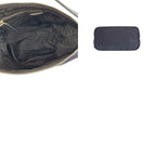 Prada Tessuto Black Silver Nylon Leather Handbag Pouch — view 9