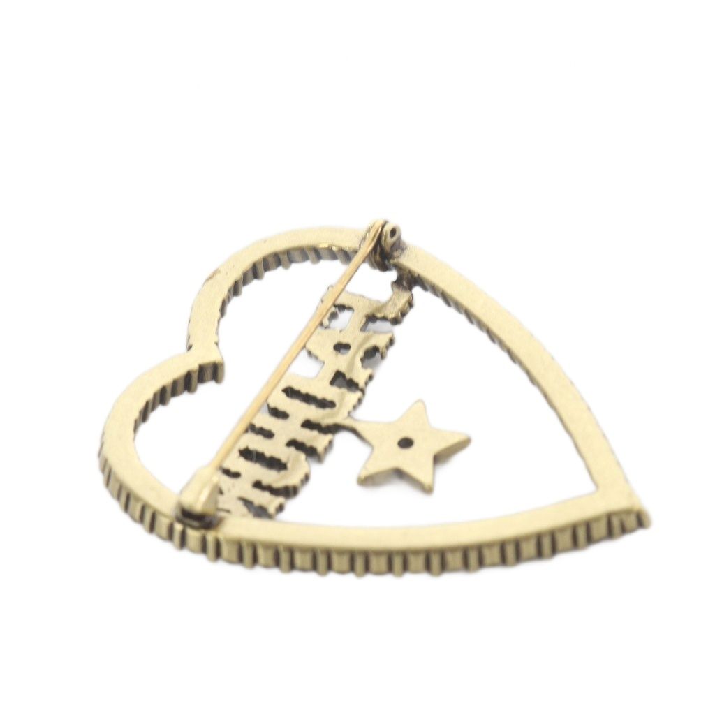 Dior Brooch Metal Rhinestone Gold — view 4