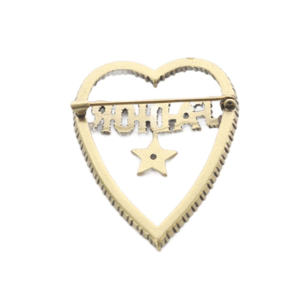 Dior Brooch Metal Rhinestone Gold — view 2