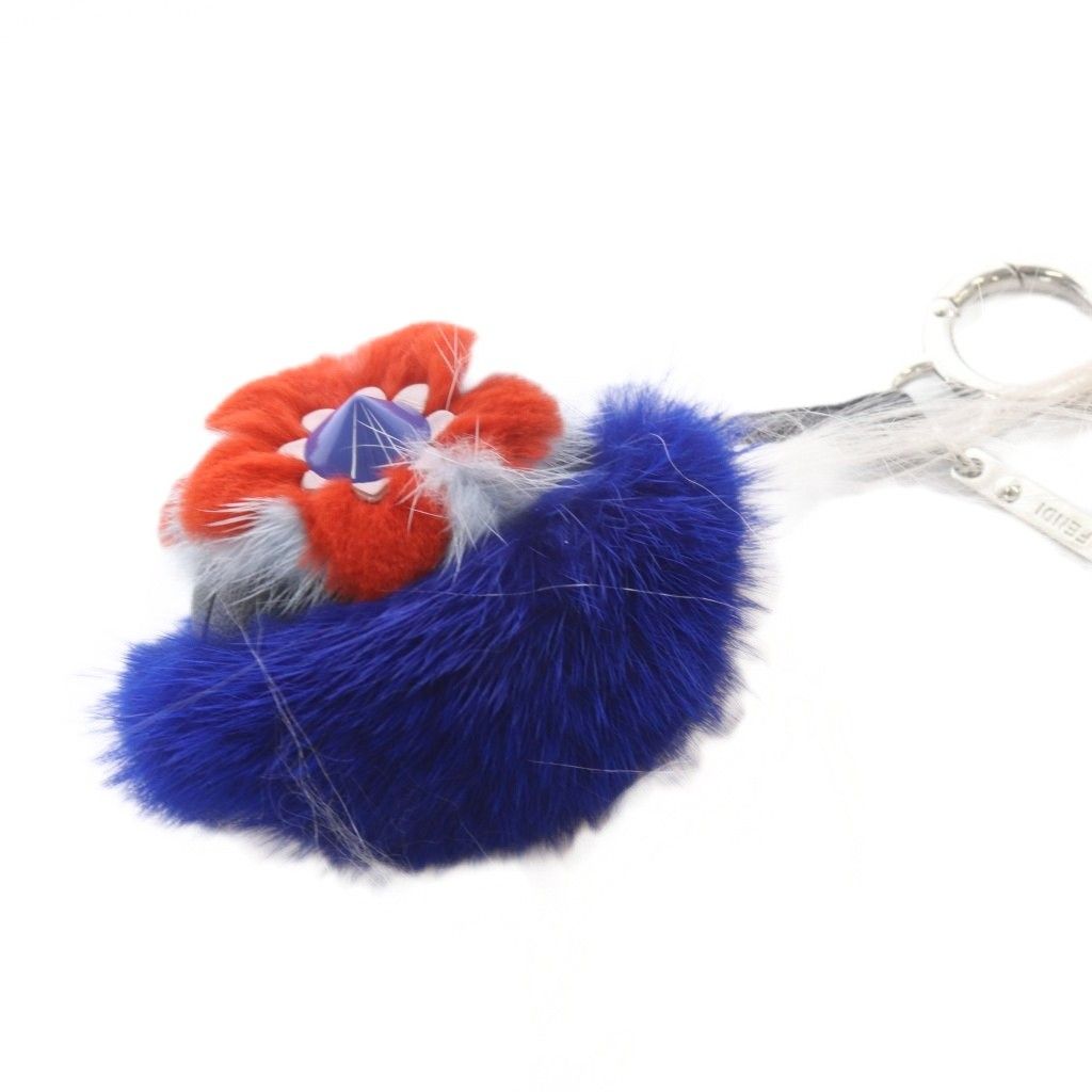 Fendi Bag Bugs Charm Key Holder Blue Pink — view 5